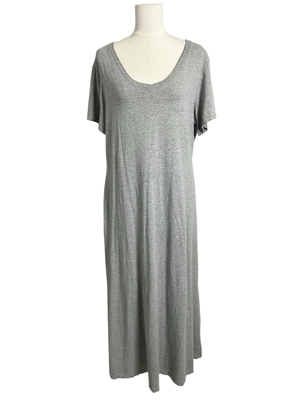 Basic Equipment T Shirt Maxi Dress Womens XL Gray Short Sleeve Casual Lounge